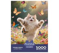 Persan Puzzle 1000 Pièces Papillons Puzzles Jeu D'Intelligence Décoration Intérieure en Carton 100% Recyclé Cadeaux pour Femmes, Hommes 52x38cm/1000pcs