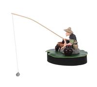 PERSELOSO 1 Ensemble de décoration pour Aquarium : Île Flottante - Ornement de Vieux pêcheur Chinois - Statue réaliste pour Aquarium, idéale pour l'aménagement paysager sous-Marin et Les