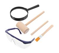PERSELOSO 1 Ensemble Kit Excavation de Fossiles de Dinosaure pour Garçon Fille avec Marteau Mini Bois Ciseau et Brosse Outils Archéologie Science pour Jeu Créatif et Apprentissage Stem