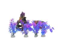 PERSELOSO 10 décorations pour Aquarium, Ornement Montagne, tonneau cassé, algues artificielles, Plantes Aquatiques, récif corallien coloré pour la décoration d'un Bocal à Poissons