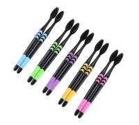 PERSELOSO 10 Pièces brosse à dents au charbon de bambou Brosse au charbon de bambou brosse à manche antidérapant brosse à dents de soins personnels Couleur Aléatoire