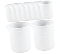 PERSELOSO 10 pièces Lot de Tasses à Mesurer Silicone Non Adhérentes pour Résine Époxy Graduées Réutilisables Outils Pratiques pour DIY et Mélange de