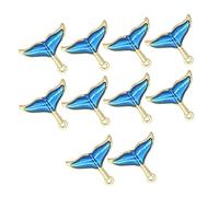 PERSELOSO 10 pièces Pendentifs Queue de Sirène Colorés DIY pour Bracelet Boucle Oreille Breloques Légères Dorées et Bleu Ciel pour Création Personnalisée
