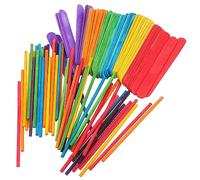 PERSELOSO 100 pièces Bâtonnets de Glace Colorés Sticks Jumbo pour DIY Sucettes et Glaces Matériel Artisanal Sûr et Réutilisable pour Fêtes et Activités