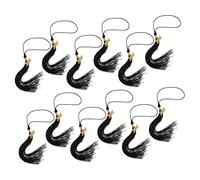 PERSELOSO 12 Pièces Décorations de Chapeau de Graduation avec Pompons Étiquettes Année Accessoires pour Cérémonie