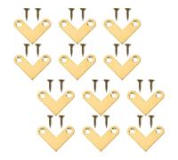 PERSELOSO 12 Pièces Petit Support en Cuivre à Angle Droit 90 Degrés pour | Support Plat Décoratif, Surface Cuivre Brute sans Revêtement, pour Miroirs, Cadres, Étagères et Tiroirs