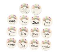 PERSELOSO 14pièces Cartes Bois De Mésquin Mensuel Pour Accessoires Uniques Pour Capturer Les Moments Précieux De Croissance Et Célébrer La Vie Né