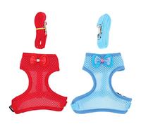 PERSELOSO 2 Ensembles Harnais pour Poules avec Laisse de Vêtements pour Poulet Rouge Bleu Confortable et Pratique pour Extérieur