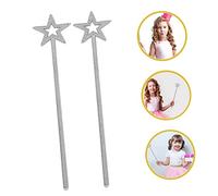 PERSELOSO 2 pièces Baguette Étoile Argentée pour Garçon Fille Fête et Spectacle Accessoire Cosplay Fée Ange Scène et Décoration Garçon Fille