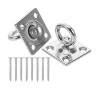 PERSELOSO 2 Pièces Plaque à Œillet en Acier Inoxydable M5 Argenté, Support de Balançoire, Point d'attache Robuste et Polyvalent pour Accessoires et Équipements de Bateau
