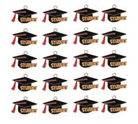 PERSELOSO 20 breloques pendentifs en forme de chapeau de graduation - Breloques en métal pour la création de bijoux (colliers, boucles d'oreilles) - Souvenirs de fin d'études (matériau à