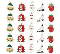 PERSELOSO 25 Pièces Pendentifs Alliage de Noël Diy Festifs Pères Noël Patins à Glace pour Création de Boucles Oreilles et Décorations Personnalisées