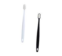 PERSELOSO 2pièces Brosse à Dents Douce Pour Adultes Poils Ultra Fins Pour Soin Des Gencives Couleur Noire Et Blanche Pour Femmes Enceintes Personnes Âgées