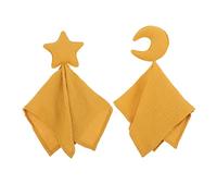 PERSELOSO 2pièces Couverture De Sécurité Pour Bébés Avec Lune Et Étoiles Couverture Doudou Douce Coton Pour Lit De Ensemble De Literie De Berceau Et Confortable