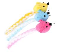 PERSELOSO 3 Jouets Souris en Peluche à l'herbe à Chat pour Chats D'intérieur, Forme Souris Colorée, Matériau Peluche et Toile, pour Changer Mauvais Comportements Couleur Couleur Aléatoire