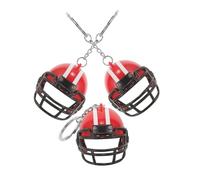PERSELOSO 3 Pièces Mini Helmet Keychains Set Football Rugby Hockey Pendant Charms for Sports Fans and Backpack Decoration Durable and Detailed Sports Accessories