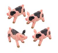 PERSELOSO 4 pièces Set de Figurines Miniatures de Porc Résine Décorations Animales Réalistes et Mignonnes pour Maison Bureau et Jardin Ornements Cochon Charmants