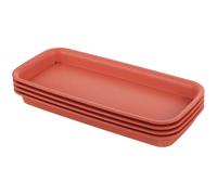 PERSELOSO 4 Pièces Soucoupes Rectangulaires en Plastique Étanches pour Plantes et Pots de Fleurs, Plateau de Rempotage pour Intérieur et Fenêtres, Protège Sols et Surfaces