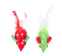 PERSELOSO 4pièces Jouet Interactif pour Chat Peluche Lot de Souris Colorées Rouges Vertes Améliorez La Relation avec Votre Animal Et Stimulez Activité Physique