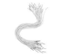 PERSELOSO 50 Pièces Corde Élastique Blanche à Barbes Extrémités Métalliques pour Masques Menus et Travaux Manuels Résistante et Durable