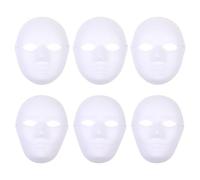 PERSELOSO 6 Masques en Papier Blanc à Peindre Diy, Faciles à Colorier, pour Garçon et Filles, Accessoires de Fête et Bal Masqué, Décorations de Carnaval et Danse