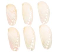 PERSELOSO 6 Pièces Coquillages Naturels Abalone Beige 4-6 Cm Décoration Maison Style Plage Mariage Cérémonie Accessoires Décoratifs