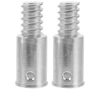 PERSELOSO Adaptateur Fileté Américain pour Manche à Balai 2 Pièces, Embout en Acier Inoxydable Compatible Perches Métalliques, Rallonge pour Balai Serpillière, Usage Domestique