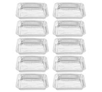 PERSELOSO Barquettes en Papier Aluminium Épaisses 10pcs pour Poissons et Écrevisses, Plats à Rôtir Argentés 2350ml Résistants à Haute Température, Repas en Famille
