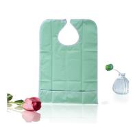 PERSELOSO Bavoir Adulte Imperméable Protecteur De Repas Avec Boutons-pression Réglables Tablier Pratique Anti-huile Et Facile à Nettoyer Effet Poche Ramasse-miettes Vert