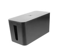 PERSELOSO Boîte de Rangement pour Multiprises Plastique Noire Petite Organiseur de Câbles Bureau et Maison Cache Câbles Alimentation avec Couvercle Protection et Animaux des