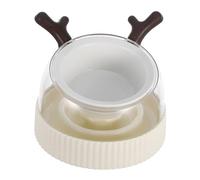 PERSELOSO Bol Céramique Surélevé pour Chats Et Petits Animaux Bol Anti-Glissement pour Alimentation Lente Assiette pour Repas De Chiots Et Distribution Eau