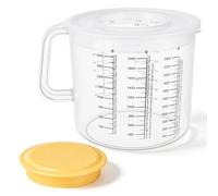 PERSELOSO Bol Mélangeur Gradué 2,5 L avec Couvercle, Poignée Confortable | Plastique Transparent, Usage Pâtisserie Cuisine, Blanc, Accessoire Maison Pratique