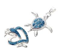 PERSELOSO Breloques D'anniversaire Tortue de Mer en Alliage Bleu, Pendentifs Animaux Marins Fine Finition pour Création de Bijoux et Boucles D'oreilles Élégantes