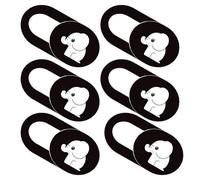 PERSELOSO Cache-Objectif de Webcam Blanc Motif Éléphant en Plastique Abs 6pcs pour Ordinateurs Portables et Tablettes Protection Vie Privée Glisser Facilement