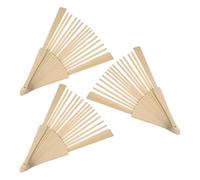 PERSELOSO Cadres Pliables Fabrication D'éventails Artisanaux en Bambou Beige, 3 Pièces, Éléments Inachevés pour Ventilateur Portable, pour Projets D'artisanat
