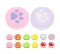 PERSELOSO Capuchons de Pouce en Silicone Antidérapants Effet Phosphorescent Lot de 14 de Griffe de Chat Fruitée Meilleure Prise Accessoires Gaming pour Switch