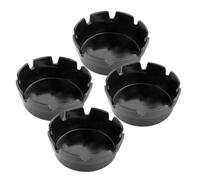 PERSELOSO Cendrier Noir en Plastique avec 8 Fentes pour Mégots de Cigarettes, Lot de 4, Design Rond Simple et Élégant, pour Terrasse et Usage Extérieur