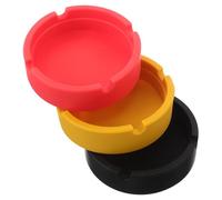 PERSELOSO Cendrier Rond Silicone 3 Pièces Incassable Petit Récipient À Cendres pour Maison Bureau Prévenir La Dispersion des Cendres