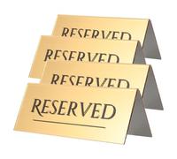 PERSELOSO Chevalets de Table Réservés en Acrylique Doré, Lot de 4 Pièces, Gestion des Sièges, Usage Polyvalent pour Restaurant ou Mariage