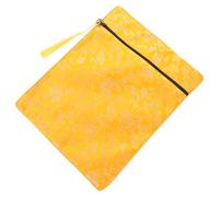 PERSELOSO de Rangement Tissu Brocart Jaune pour Bouddhistes Pochettes de Protection pour Textes Sacrés Organiseur de Documents et Porte Stylo Portable