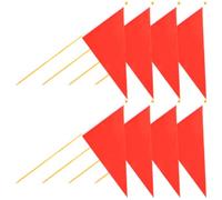 PERSELOSO Drapeaux Triangulaires Solides et Faciles à Repérer 8 en Polyester Rouges pour Marquage de Chantier et Pelouse pour Jardin et Camping