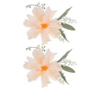 PERSELOSO Embrasses de Rideaux Fleurs Artificielles Réalistes, Lot de 2 Pièces en Acier Inoxydable et Tissu, Accessoires Décoratifs pour Maison Moderne