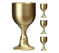 PERSELOSO Ensemble de 4 Gobelets en Alliage de Cuivre Doré, Style Médiéval Élégant, Coupe Haute Inspirée du Calice, pour Dîners en Famille et Fêtes à Thème
