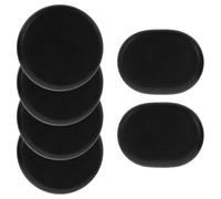 PERSELOSO Ensemble de 6 Pierres de Massage Chaudes en Pierre de Bian Noires Rondes Chauffe-pierres pour Thérapie de Massage Spa à Domicile Détente Douce