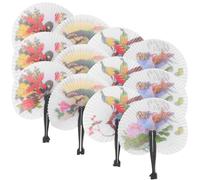 PERSELOSO Éventail Pliable en Papier Vintage Rond 20pcs Léger et Portable avec Motifs Délicats pour Voyage D'été et Décoration Murale Style Aléatoire
