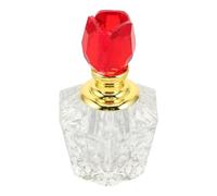 PERSELOSO Flacon Parfum Vide Fleur de Rose en Cristal Artificiel 0,17 Oz Rouge, Décoratif et Réutilisable, pour Mariage et Voyage, Style Vintage Chic Féminin