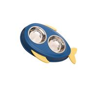 PERSELOSO Gamelle Inoxydable pour Chiens Et Chats Bol Amovible Et Antidérapant Conception Créative Forme De Whale Couleur Bleu Profond Facile à Nettoyer Et Pratique pour Repas Confortable