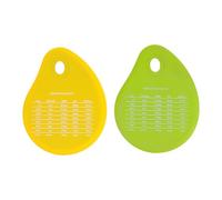 PERSELOSO Grattoir de Plan de Travail en Silicone 2 Pièces Lame INOX pour Pâte et Décoration de Gâteaux, Surface Antidérapante, Ustensile pour Pâtissiers Amateurs et Couleur Aléatoire