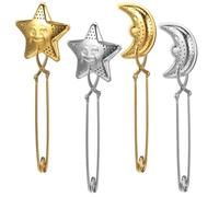 PERSELOSO Infuseurs à Thé Robustes et Solide en Acier Inoxydable Lot de 4 D'étoile et Lune Thé en Vrac Bureau ou Occasions