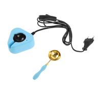 PERSELOSO Kit Chauffe-Cire Électrique Eu 220V Bleu Cuillère Fondoir à Cire pour Sceaux à Cacheter Outil Compact et Portable pour Fabrication de Fondants Parfumés et Loisirs Créatifs